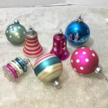 Group of Vintage Mercury Glass Christmas Ornaments
