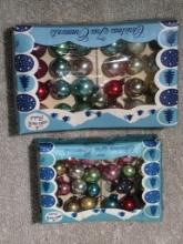 Two Boxes of Vintage Shiny Brite 12mm and 15mm Mercury Glass Christmas Ornaments