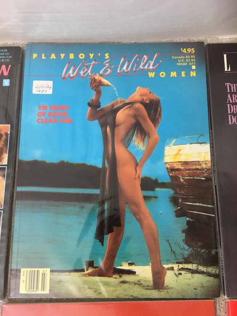 Eight Vintage Playboy Magazines 1987 - Like New Condition