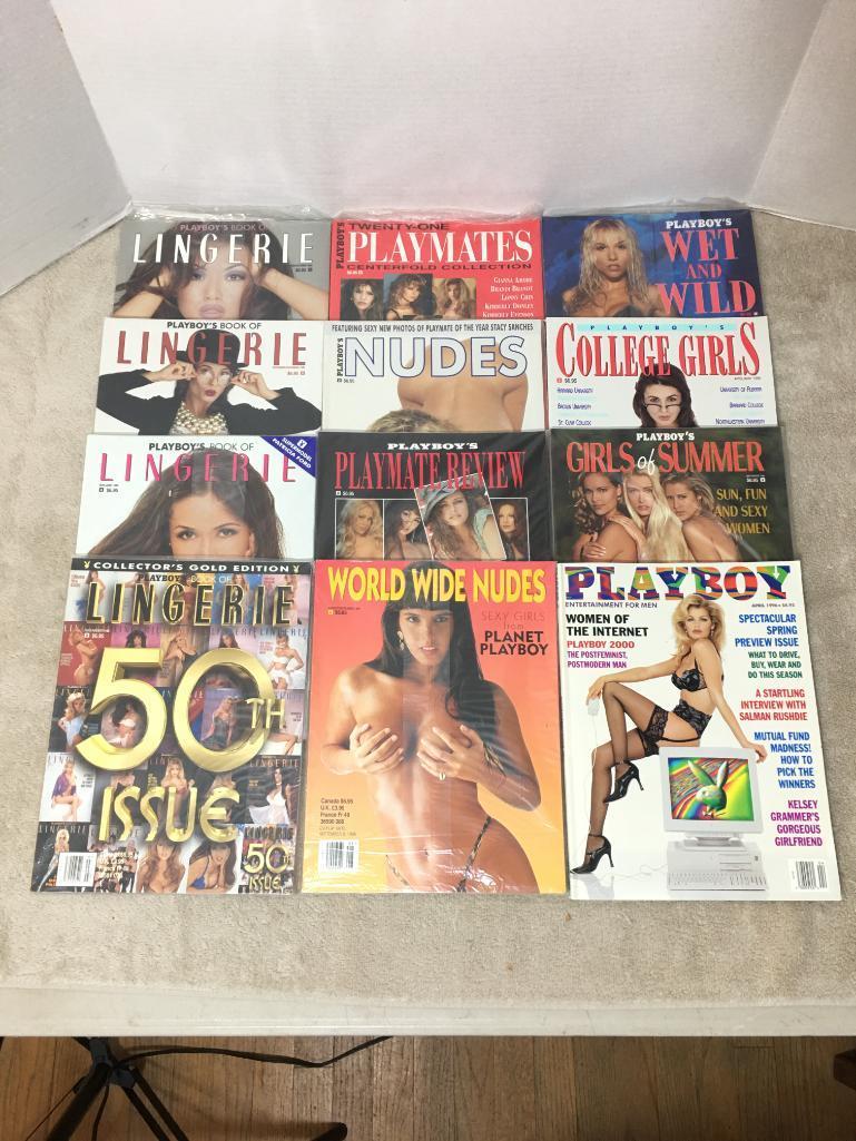 Twelve Vintage Playboy Magazines 1960 - Like New Condition