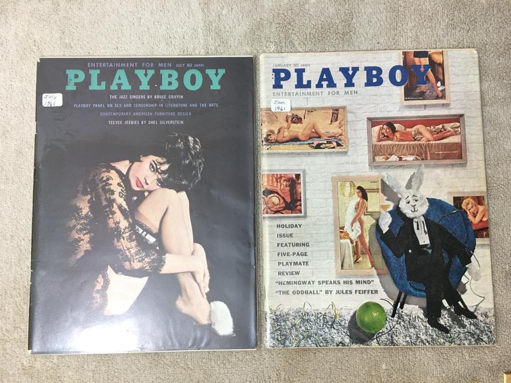 Two Vintage Playboy Magazines 1961 - Like New Condition