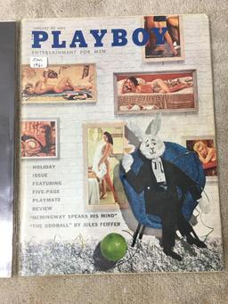 Two Vintage Playboy Magazines 1961 - Like New Condition