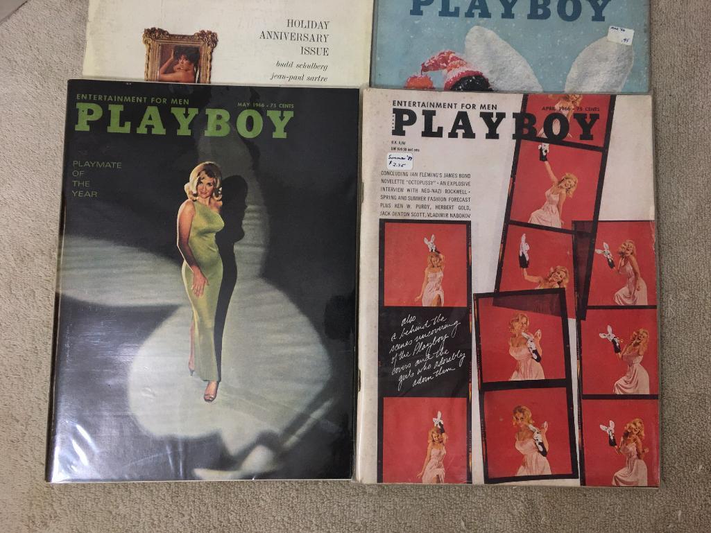 Twelve Vintage Playboy Magazines 1966 - Like New Condition