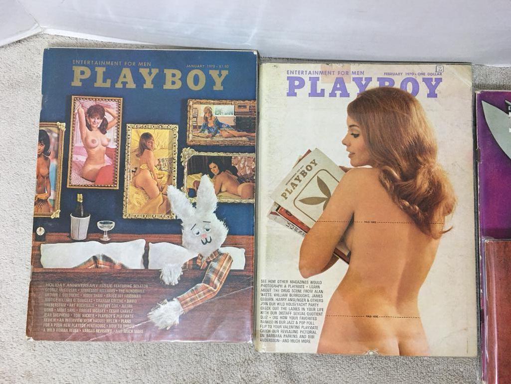 Ten Vintage Playboy Magazines 1970 - Like New Condition