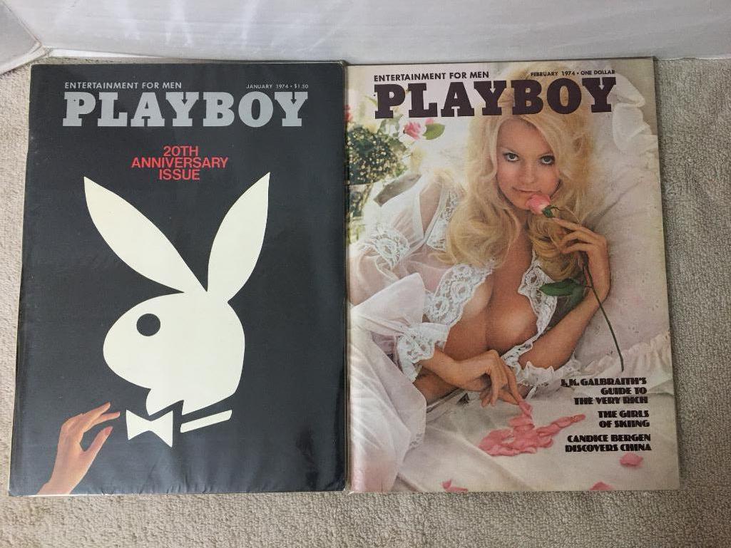 Fourteen Vintage Playboy Magazines 1974 - Like New Condition