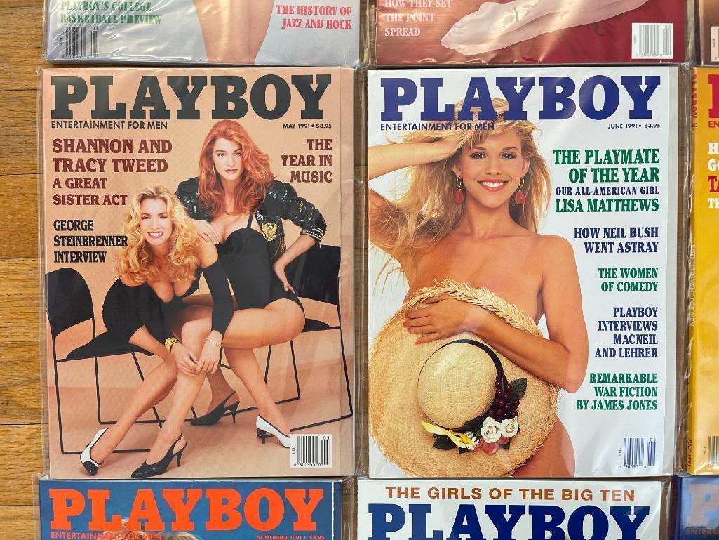 Vintage Playboy Magazines - Complete Set 1991 - Like New Condition