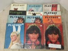 Twelve Vintage Playboy Magazines 1966 - Like New Condition