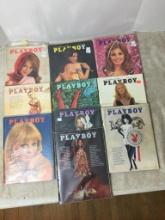 Eleven Vintage Playboy Magazines 1968 - Like New Condition