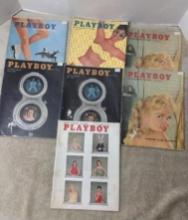 Seven Vintage Playboy Magazines 1958