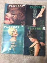 Four Vintage Playboy Magazines 1962 - Like New Condition