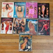 Nine Misc Vintage Playboy Magazines - Like New Condition