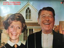Vintage Ronald and Nancy Reagan "Stick Together...Eat Jelly Beans" Poster 1981