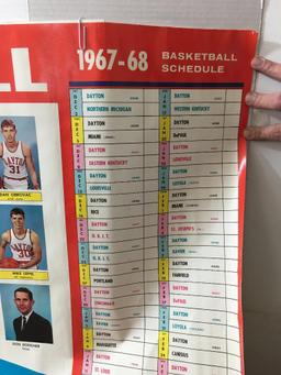 UD Basketball Schedule Poster 1967-1968