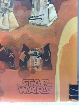 Vintage Star Wars R2-D2 and C3PO Poster by Coca Cola 1977