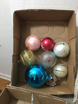 Shelf Lot of Misc Vintage Christmas Decor and Ornaments