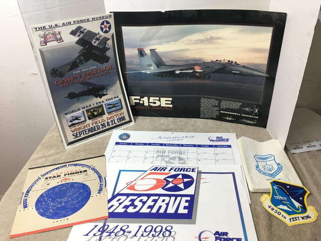 Misc Airforce Lot Incl Posters, Sticker and More