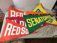 Group of Misc Vintage Paper Baseball Pennants