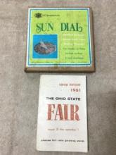 Two Piece Lot Incl 1961 Ohio State Fair Book and Aluminum Sun Dial