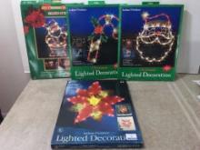 Four Lighted Christmas Decor