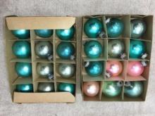 Group of Vintage Mercury Glass Christmas Ornaments