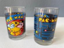 Set of 2 Vintage Pac-Man Drinking Glasses