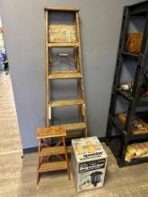 6' Wood Ladder, Wood Step Stool and Bug Zapper (Appears New in Box)