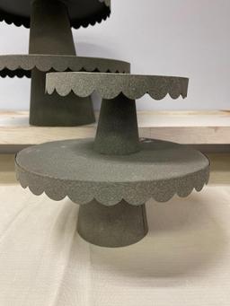 Group of Thin Metal Cake Stands