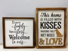 Group of 2 Wooden Framed Signs