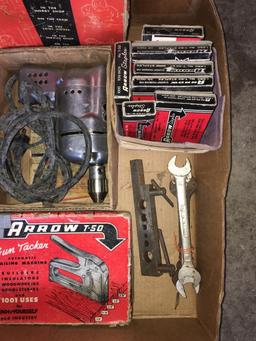 Vintage Black and Decker 1/4" Electric Drill, Nail Gun, Wrenches and More (Garage)