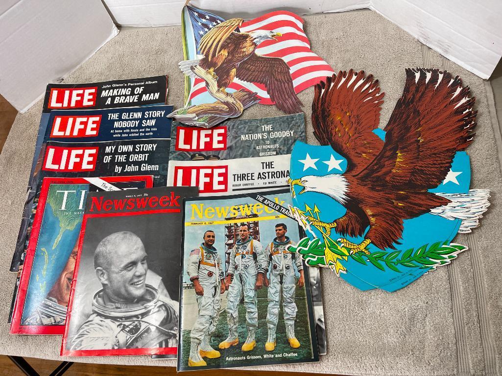 Vintage John Glenn Lot Incl Life Magazines and More 1960's