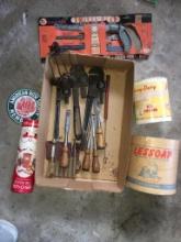 Misc Tool Lot Incl Wrenches, Chisel Tools, Hand Saws and More (Garage)
