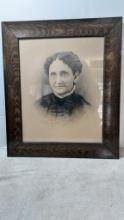 Vintage Framed Sketch Photo Signed A.J.S. 6/04