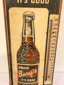 Vintage Metal Barq's Thermometer Sign