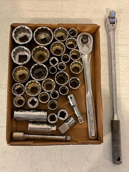 1/2" Socket Wrench and Mixed Sockets