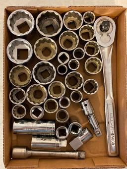 1/2" Socket Wrench and Mixed Sockets