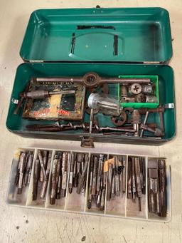 Metal Tool Box w/Misc Tool and Die Bits