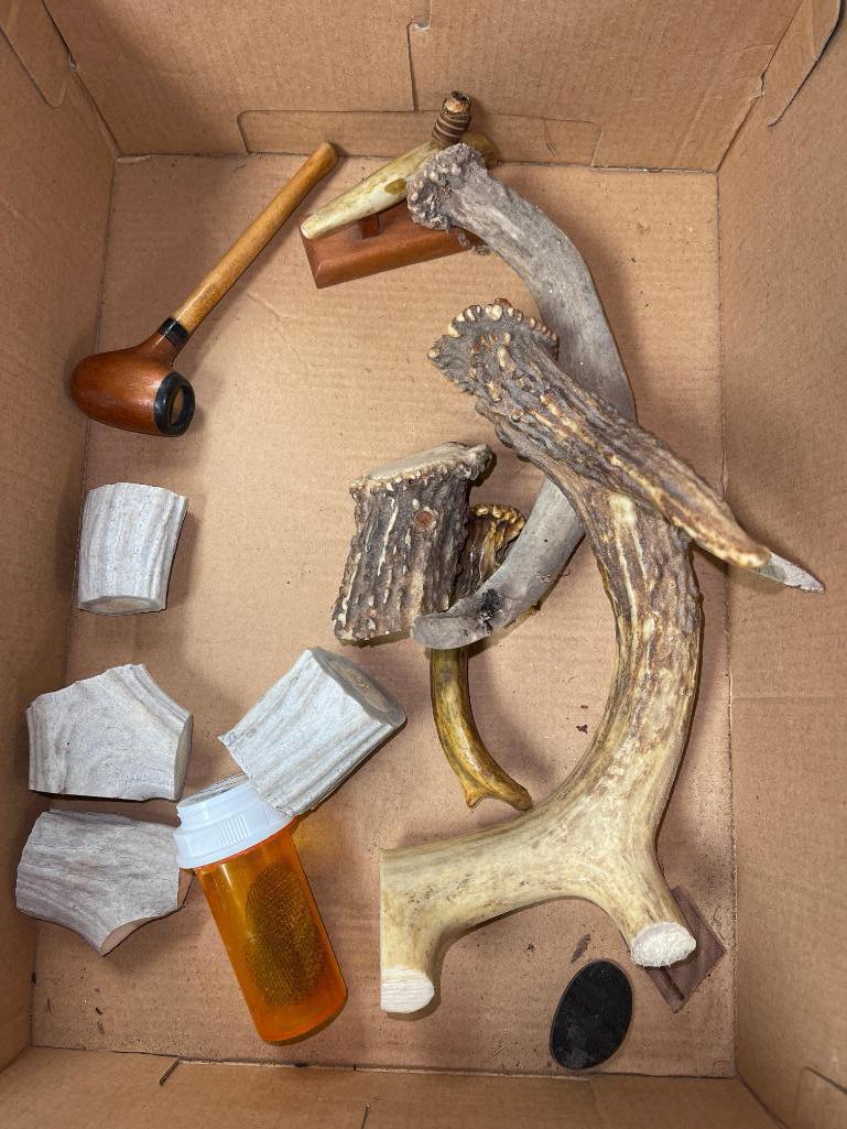 Misc Treasure Lot Of Misc Smoking Pipe Pieces and Parts incl Deer Antler, Screens and More
