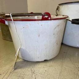 Three Buckets Incl Galvanized and Enamel