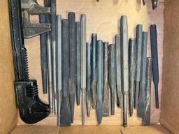 Group of Misc Chisels and Wrenches