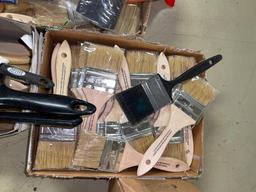 Lot of Misc Paint Brushes and Glass Jars