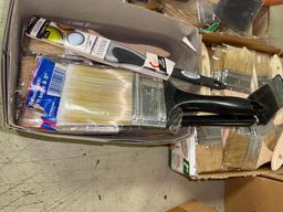 Lot of Misc Paint Brushes and Glass Jars