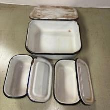 Vintage Enamel Refrigerator Boxes w/Lids