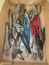 Group of Pliers, Channel Locks, Small Pipe Wrench and More