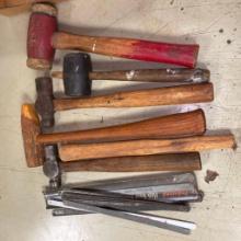 Group of Misc Hammers and Hacksaw Blades