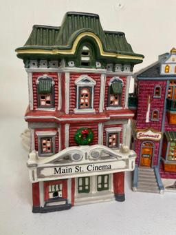 Group of 3 Ceramic Christmas Village Buildings