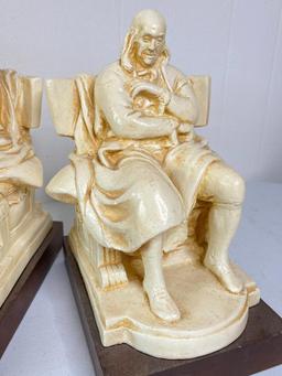 Pair of Ceramic Ben Franklin Bookends