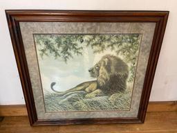 Framed Lion Print