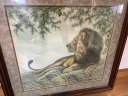 Framed Lion Print