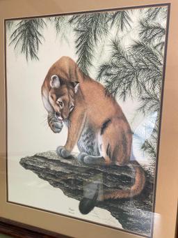 Framed "Cougar" Print - Signed and Numbered Farnsworth