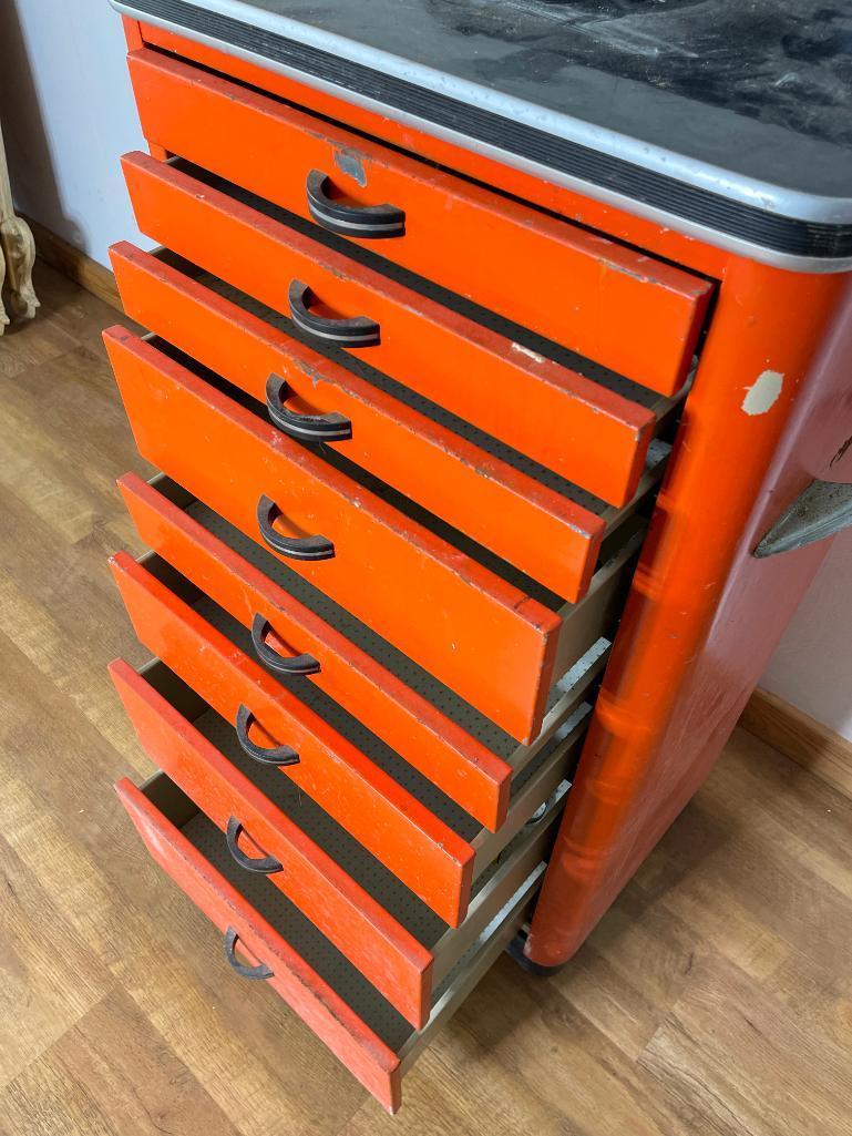 Vintage Metal Dental Cabinet